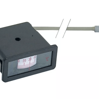 Horeca Parts - Termometr TELETHERMOMETER Black, szablon montażowy 58x25 mm, zakres -40°C/+40°C, kapilara osłonięta 2500 mm, bańka ø 8,4x25 mm