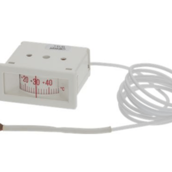 Horeca Parts - Termometr TELETHERMOMETER White, zakres -40°C/+40°C, szablon montażowy 58x25 mm, kapilara osłonięta 1500 mm, bańka ø 8,5x20 mm