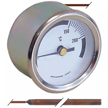 Horeca Parts - Termometr śr. mocowania 52mm temp. max 200°C od 150 do 200°C śr. czujki 4mm dł. czujki 75mm - Frytownica gazowa Elframo, Komel (3441083)
