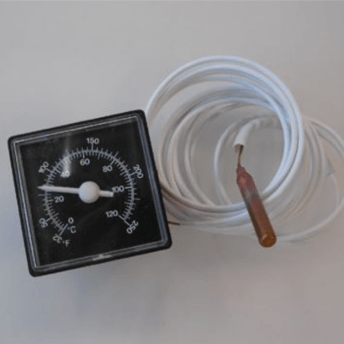 Horeca Parts - Termometr 45x45mm 0 do +120°C rurka kapilarna 3000mm sonda ø 6mm - Zmywarka Zanussi (4049363)
