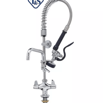 Horeca Parts - Bateria stojąca T&S Mini 610 mm, jednouchwytowa, wysięg 156 mm, wysokość 240 mm, przyłącza ø 15x457 mm, rozstaw montażowy ø 38 mm