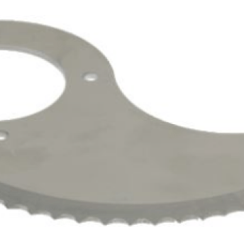 Horeca Parts - Nóż ząbkowany, pozycja montażowa górna, dł. 119 mm, osadzenie ø 42 mm, odległość montażowa 58 mm, 4 otwory, otwór ø 4,4 mm - Krajalnica Sirman (9710020)