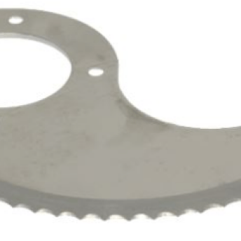 Horeca Parts - Nóż ząbkowany, pozycja montażowa dolna, dł. 112 mm, osadzenie ø 42 mm, odległość montażowa 58 mm, 4 otwory, otwór ø 4,4 mm - Krajalnica Sirman (9710021)