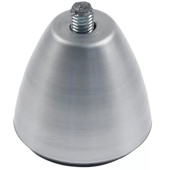 Horeca Parts - Nóżka do sprzętu, gwint M8, długość gwintu 9 mm, wysokość 43 mm, średnica ø 48 mm, stożkowa, aluminiowa, ilość 1 szt. - Makro-Professional