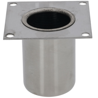 Horeca Parts - Nóżka, rurka ø 64 mm, stal nierdzewna, rozstaw otworów 85x85 mm, wysokość 85 mm, rozmiar 2 1/2", płyta 100x100 mm, 1 szt