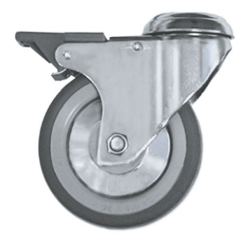 Horeca Parts - Obrotowe koło podporowe, H 132 mm, z obrotowym hamulcem, otwór śruby ø 12 mm, ø 100 mm, szerokość koła 30 mm - Rational (5151455)