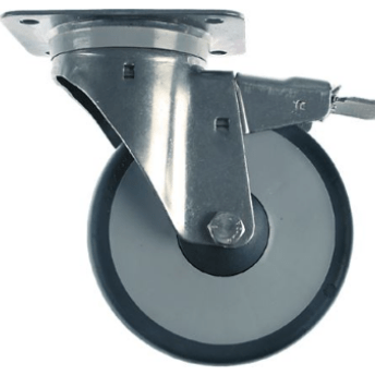 Horeca Parts - Kółko obrotowe z płytką, rozstaw otworów montażowych 105x80 mm, płytka 140x110 mm, wys. 199 mm, koło ø 160 mm (5109853)