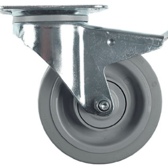 Horeca Parts - Kółko obrotowe z płytką, rozstaw otworów montażowych 105x75 mm, wys. 240 mm, z hamulcem obrotowym, zakres temperatur od -20 do +80°C, koło ø 200 mm - Köhler Esback (5119918)