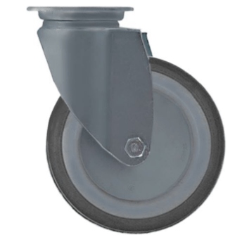 Horeca Parts - Kółko obrotowe ø 125 mm, płytka montażowa, obudowa ze stali nierdzewnej, rozmiar płytki 77x67 mm - Blanco (5119923)
