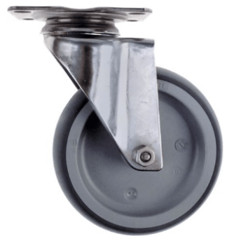 Horeca Parts - Kółko obrotowe z płytką, rozstaw otworów montażowych 75x50 mm, wys. 160 mm, koło ø 125 mm, szer. 32 mm (5119988)