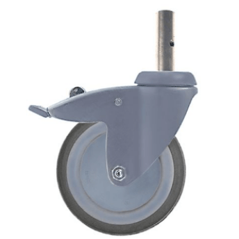Horeca Parts - Kółko obrotowe z trzpieniem, wys. 161 mm, z trzpieniem hamulcowym ø 18 mm, koło ø 125 mm, szer. 32 mm, obudowa ze stali nierdzewnej - Köhler Esback (7155262)