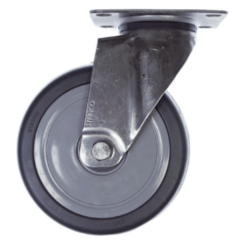 Horeca Parts - Kółko obrotowe z płytką mocującą 95x70 mm, rozstaw otworów montażowych 75x50 mm, wys. 158 mm, koło ø 125 mm (7155367)