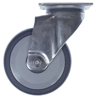 Horeca Parts - Kółko obrotowe z płytką, rozstaw otworów montażowych 61x51 mm, wys. 158 mm, koło ø 100 mm, szer. 32 mm (700294)