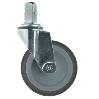 Horeca Parts - Obrotowe koło podporowe z trzpieniem H 161 mm, trzpień ø 22x22 mm, ø 125 mm, szerokość koła 32 mm - Blanco (3346223)