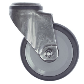 Horeca Parts - Kółko obrotowe z otworem pod śrubę, wys. 135 mm, otwór ø 10,5 mm, koło ø 100 mm, szer. 32 mm, obudowa ze stali nierdzewnej (5113549)