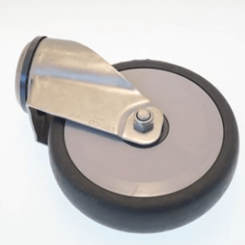 Horeca Parts - Kółko obrotowe z otworem pod śrubę, wys. 158 mm, otwór ø 10,5 mm, koło ø 125 mm, szer. 32 mm, obudowa ze stali nierdzewnej (5124823)