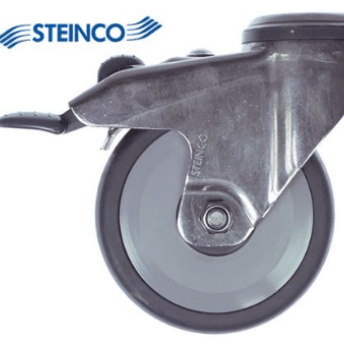 Horeca Parts - Kółko obrotowe z otworem pod śrubę, wys. 135 mm, z hamulcem obrotowym, otwór ø 10,5 mm, koło ø 100 mm, szer. 32 mm - Ascaso (7155000)