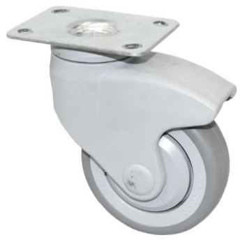 Horeca Parts - Kółko obrotowe z płytką, rozstaw otworów montażowych 70x50 mm, wys. 138 mm, koło ø 100 mm, szer. 30 mm, obudowa z tworzywa sztucznego (7129294)