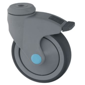 Horeca Parts - Kółko obrotowe z otworem na trzpień, wys. 161 mm, z hamulcem, otwór ø 13 mm, koło ø 125 mm, szer. 30 mm (3346181)