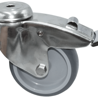 Horeca Parts - Kółko obrotowe z otworem pod śrubę, wys. 135 mm, z hamulcem obrotowym, otwór ø 11 mm, zakres temperatur od -20 do +60°C, koło ø 100 mm (5120009)