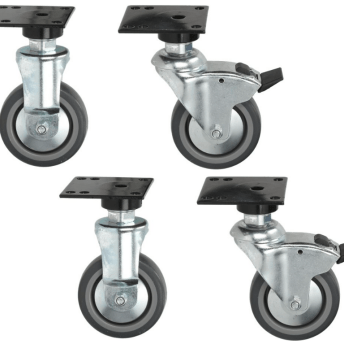 Horeca Parts - Zestaw kółek obrotowych z hamulcem obrotowym, koło ø 100 mm, płytka montażowa 96x90 mm, 4szt - Falcon (3346221)
