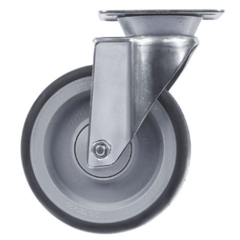 Horeca Parts - Kółko obrotowe z płytką, rozstaw otworów montażowych 70x50 mm, wys. 159 mm, koło ø 125 mm, szer. 30 mm, obudowa ze stali nierdzewnej (7155069)