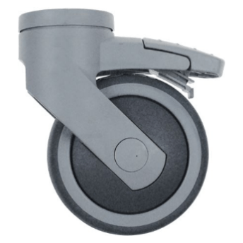 Horeca Parts - Kółko obrotowe z otworem na trzpień, wys. 136 mm, z hamulcem obrotowym, otwór ø 13 mm, zakres temperatur od -20 do +60°C, koło ø 100 mm (5120019)