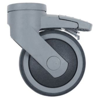 Horeca Parts - Kółko obrotowe z otworem pod śrubę, wys. 161 mm, z hamulcem, otwór ø 11 mm, zakres temperatur od -20 do +60°C, koło ø 125 mm (5120020)