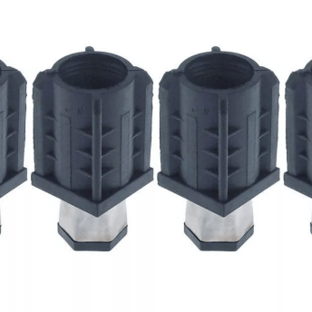 Horeca Parts - Nóżki plastik/stal nierdzewna, wys. 23–60 mm, grubość 1–1,2 mm, do rury 40x40 mm, 4 szt.