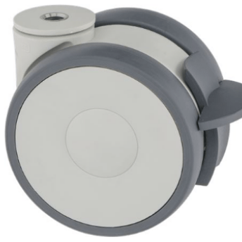 Horeca Parts - Kółko obrotowe z otworem na trzpień, wys. 103 mm, z hamulcem, otwór ø 10 mm, zakres temperatur od -10 do +40°C, koło ø 100 mm (5071913)