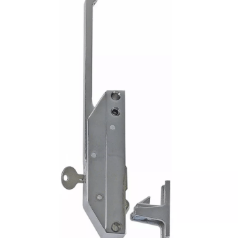 Horeca Parts - Uchwyt zatrzaskowy L 147 mm, rozstaw montażowy 118/134 mm, wersja prawy/lewy, z blokadą, całkowita długość 257 mm, z regulowanym zaciskiem, waga 0,54 kg - Oztiryakiler