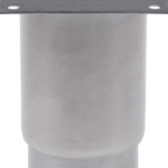 Horeca Parts - Nóżka, rurkowa, średnica ø 63,7 mm, płyta 82x82 mm, rozstaw otworów 62x62 mm, wysokość 100–150 mm, stal nierdzewna, rozmiar 1 3/4 - Amatis/Izmak