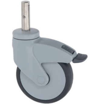 Horeca Parts - Kółko obrotowe z trzpieniem, wys. 161 mm, z trzpieniem hamulcowym ø 18 mm, koło ø 125 mm, szer. 32 mm - Wózek gastronomiczny Rieber (3346096)