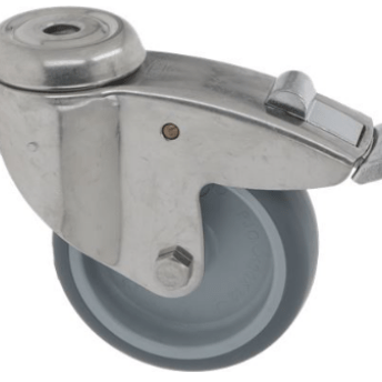 Horeca Parts - Kółko obrotowe z hamulcem obrotowym, koło ø 100 mm, otwór pod śrubę ø 13 mm, obudowa ze stali nierdzewnej (3738009)