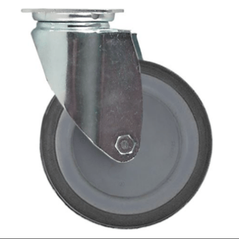 Horeca Parts - Kółko obrotowe z płytką, rozstaw otworów montażowych 61x51 mm, wys. 160 mm, zakres temperatur od -20 do +60°C, koło ø 125 mm, szer. 32 mm (5110374)