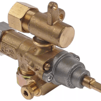 Horeca Parts - Zawór gazowy wlot gazu M15x1mm wylot gazu M17x1mm ø 0.60mm dł. osi/wału 30/23mm (5037930)
