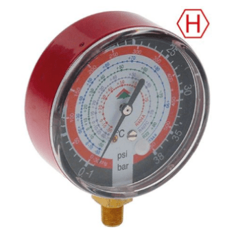Horeca Parts - Manometr ø 80 mm, R22/R134a/R410a/R407c, HIGH, 1/8" NPT (5142512)