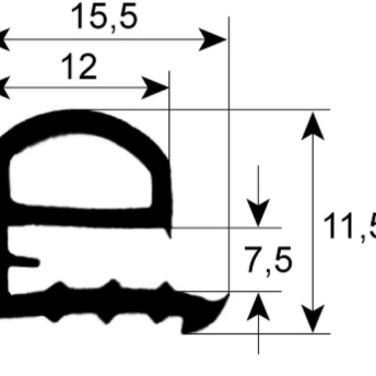 Horeca Parts - Profil uszczelki okiennej 1860 szer. 430 mm dł. 485 mm ilość 1 rozmiar zewnętrzny - Piec konwekcyjny Rational (5056555)