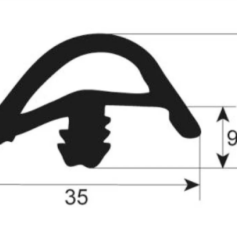 Horeca Parts - Profil uszczelki drzwiowej 2790 szer. 495 mm dł. 530 mm, rozmiar wsuwania 455 x 487 mm, ilość 1, rozmiar zewnętrzny - Küppersbusch (5057155)