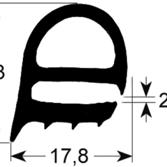 Horeca Parts - Profil uszczelki drzwi 2230 szer. 480 mm dł. 725 mm rozmiar zewnętrzny Ilość 1 - Elektryczny piec parowy Rational (5063646)