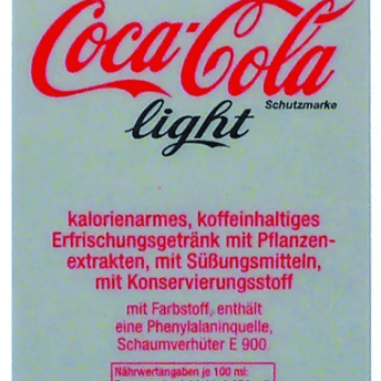 Horeca Parts - Naklejka Coca Cola Light dla SFV 1 - Arkusz 16 szt