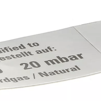 Horeca Parts - Naklejka konwersji gazu na G20 20 mbar (5814267)