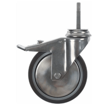Horeca Parts - Kółko obrotowe ø 125 mm, obudowa ze stali nierdzewnej, udźwig 100 kg, trzpień wys. 63 mm, trzpień ø M10 mm - Piec konwekcyjny Convotherm