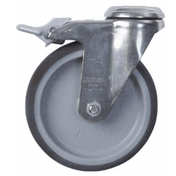 Horeca Parts - Kółko obrotowe z hamulcem obrotowym, koło ø 125 mm, otwór pod śrubę ø 13,0 mm, obudowa ze stali nierdzewnej, łożysko ślizgowe - Piec konwekcyjny Convotherm