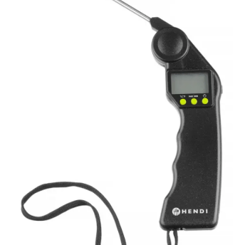 Horeca Parts - Termometr cyfrowy ze składaną sondą, czarny, 160 x 55 x (H) 20 mm, Hendi