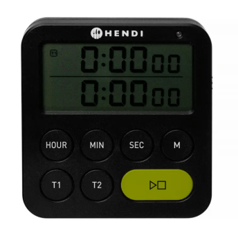 Horeca Parts - Timer dwuzakresowy, czarny, 82 x 20 x (H) 86 mm, Hendi