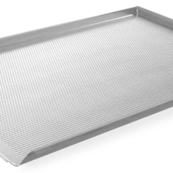 Horeca Parts - Blacha wypiekowa perforowana z 3 rantami, 600 x 400 x (H) 20 mm, Hendi