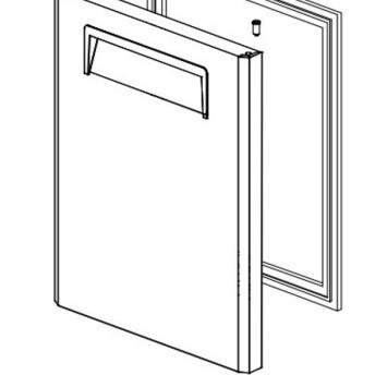 Horeca Parts - Drzwi prawe (w zestawie: mechanizm samozamykający, uszczelka, klamka) - Stół chłodniczy Hendi 236789
