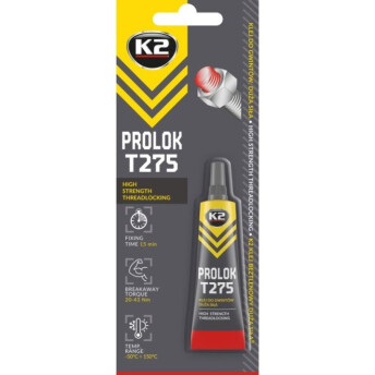 Horeca Parts - K2 PROLOK T275 Klej beztlenowy do blokady śrub, duża siła, czerwony 6ml