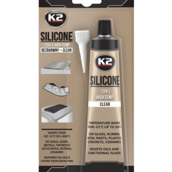Horeca Parts - K2 Silikon bezbarwny, zakres temperatur od -51ºC do 204°C, płynna uszczelka 85G